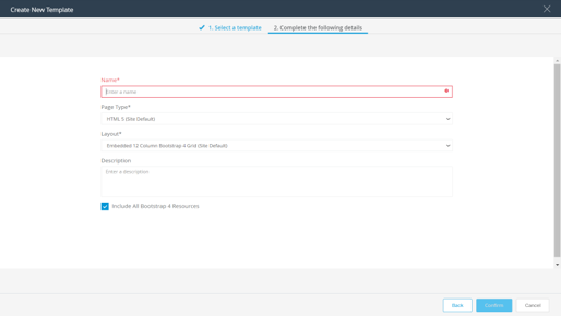 Crear plantilla en TeamSite