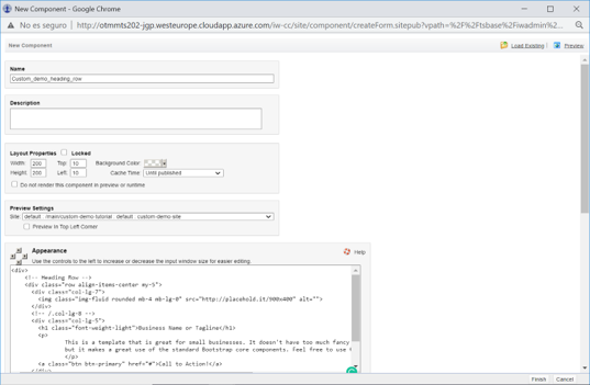 Crear componente HTML