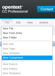Nuevo componente en TeamSite