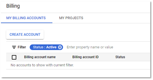 Enable Cloud Vision - Crear cuenta de facturación