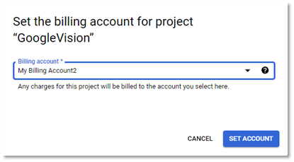 Enable Cloud Vision - Asignar cuenta