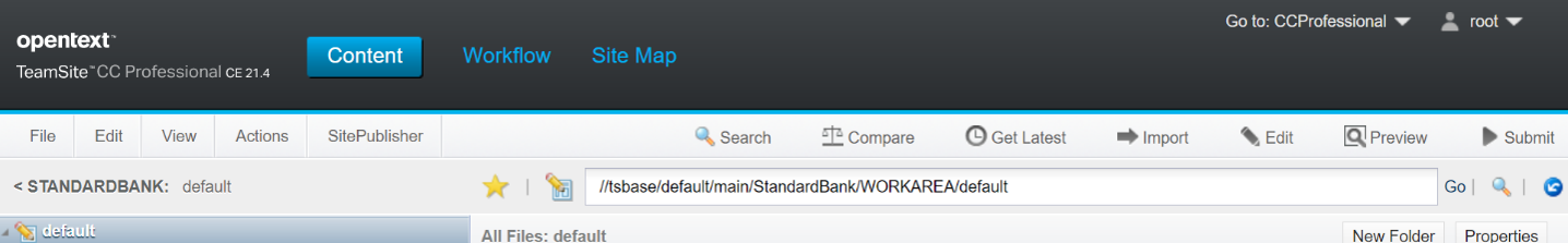 Rama de nuestro nuevo proyecto en CC Professional