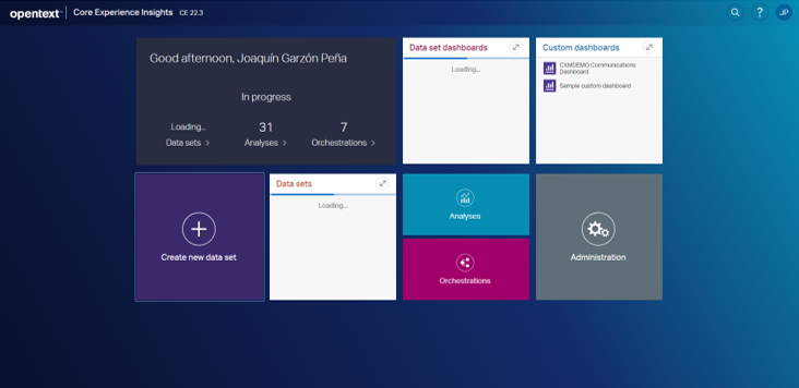 Core Experience Insights - crear un nuevo data set