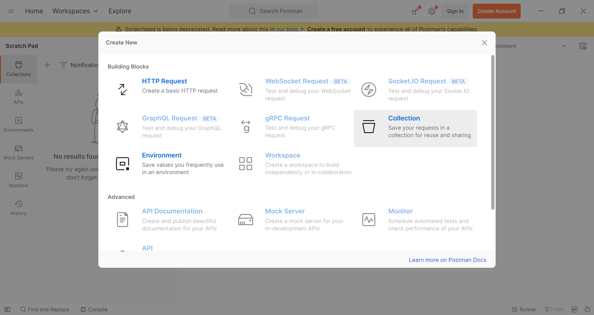 Postman - New collection