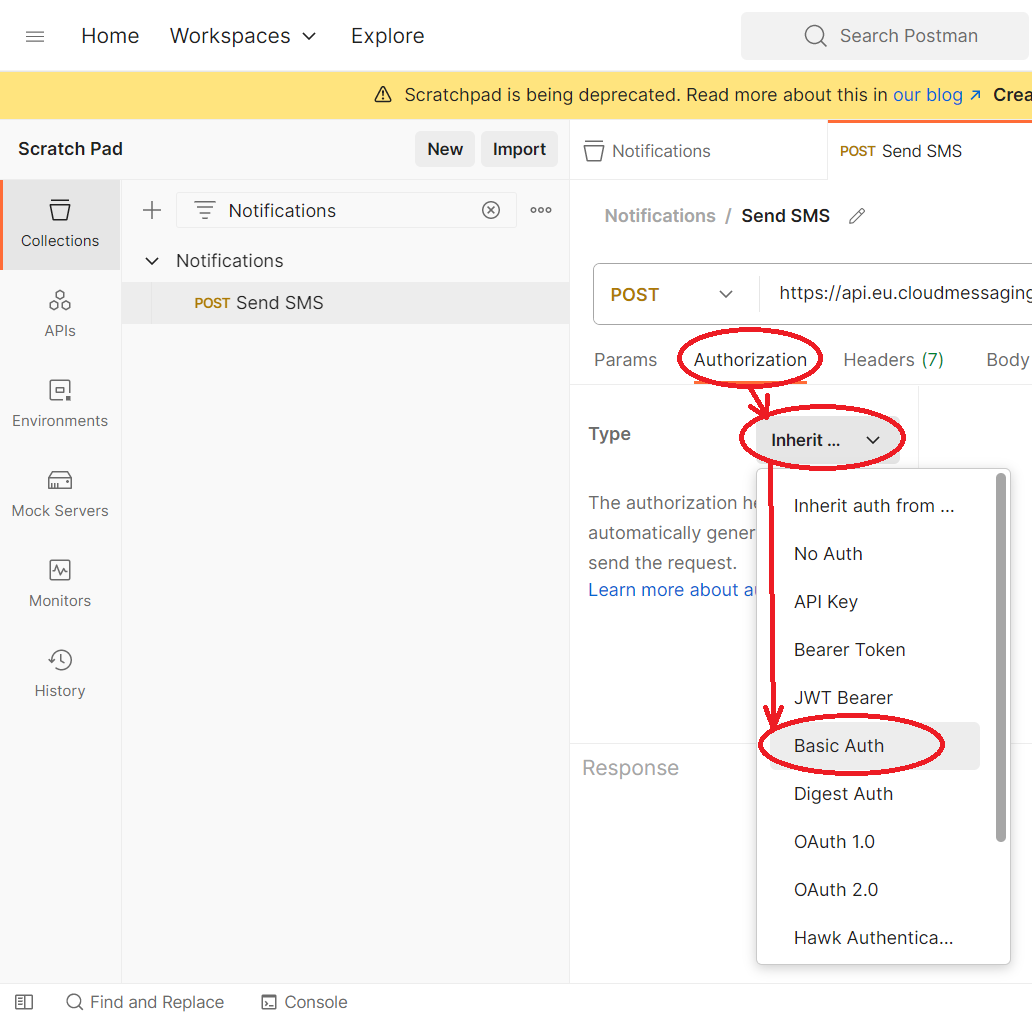 Postman - basic authentication