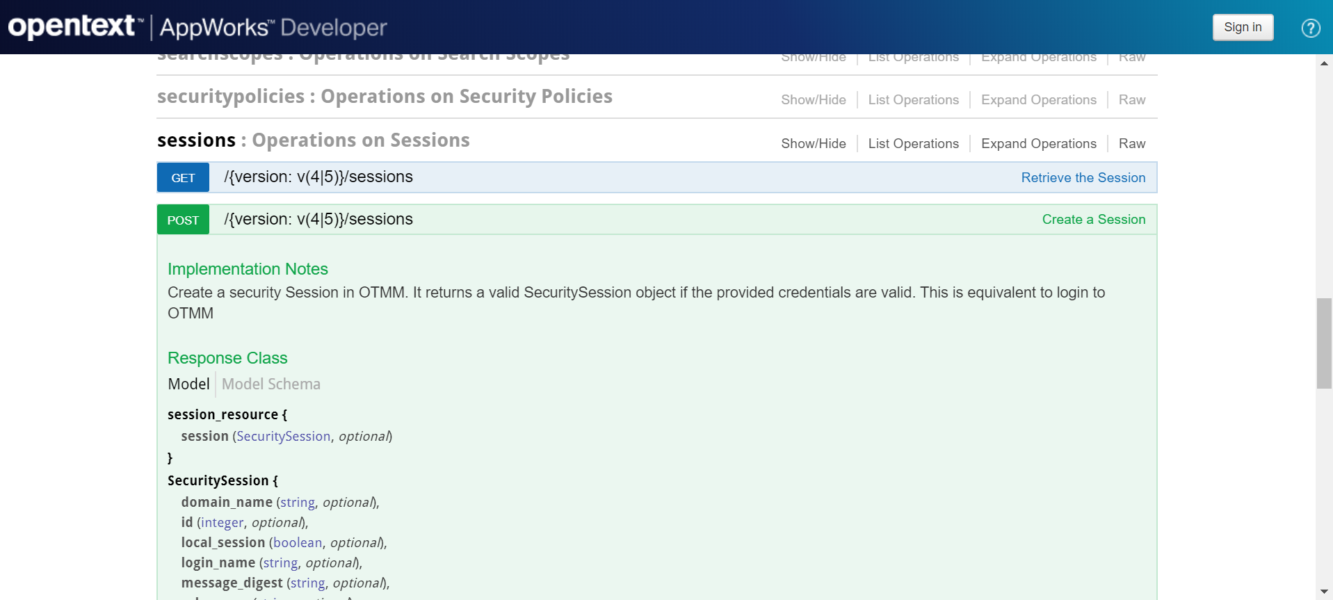 OTMM REST API createsession documentation OTMM REST API createsession documentation