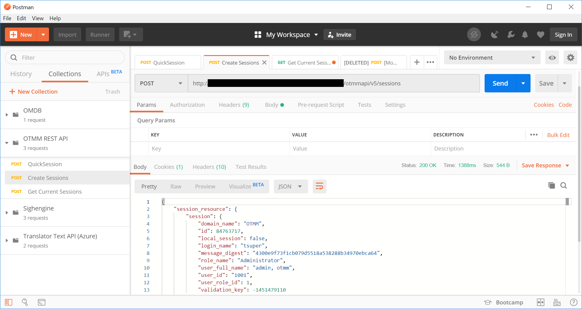 OTMM REST API createsession OTMM REST API createsession