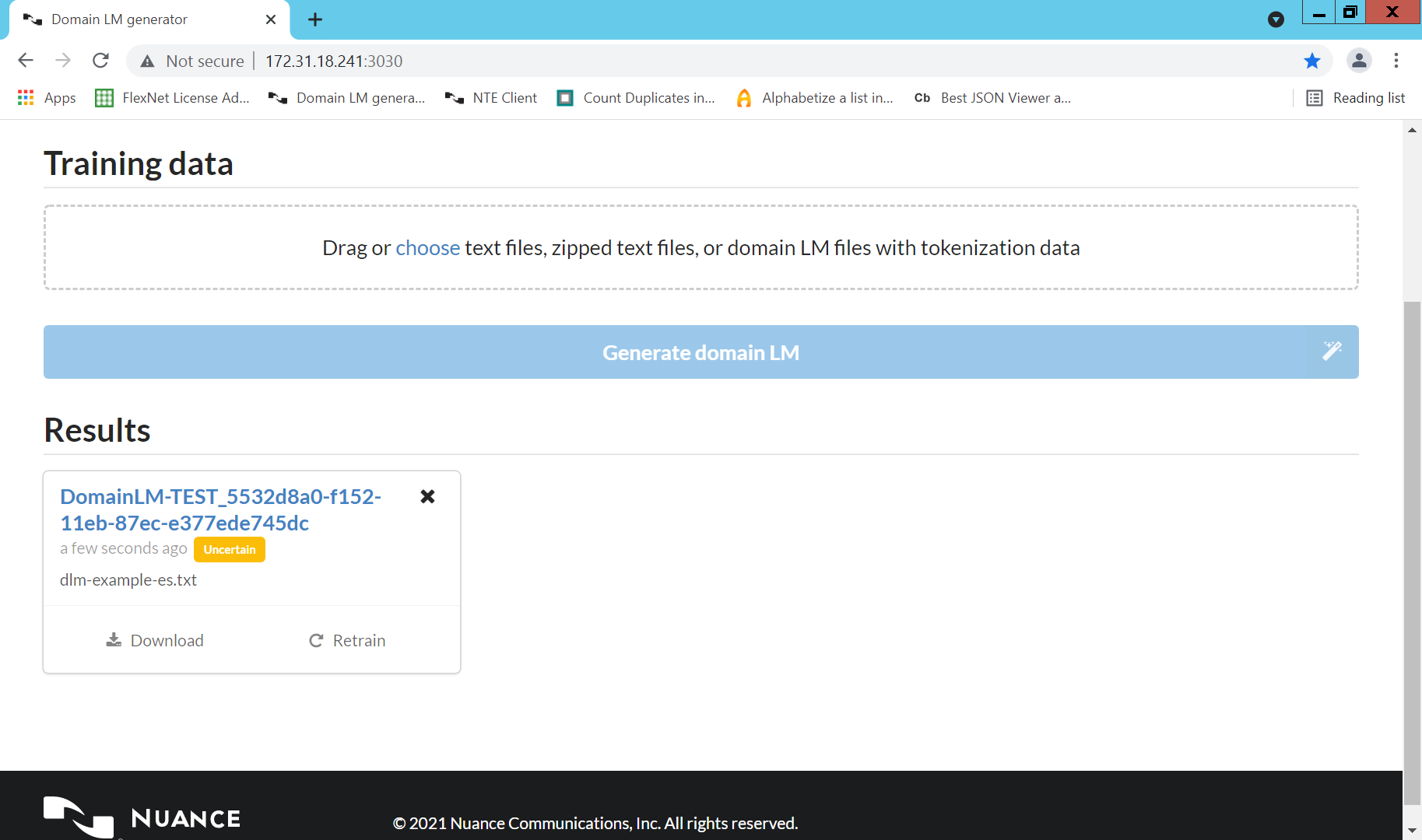 Domain Language Model Generator