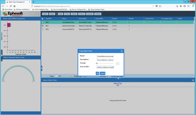 Ephesoft copy batch class popup Ephesoft copy batch class popup