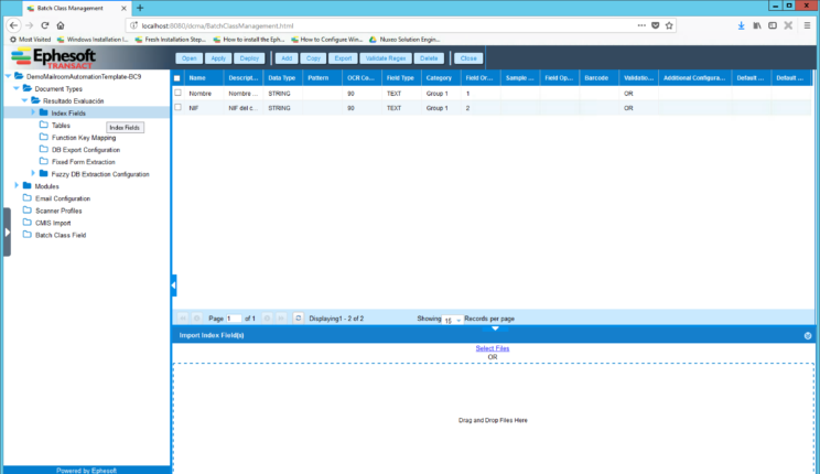 Ephesoft KV index Ephesoft KV index
