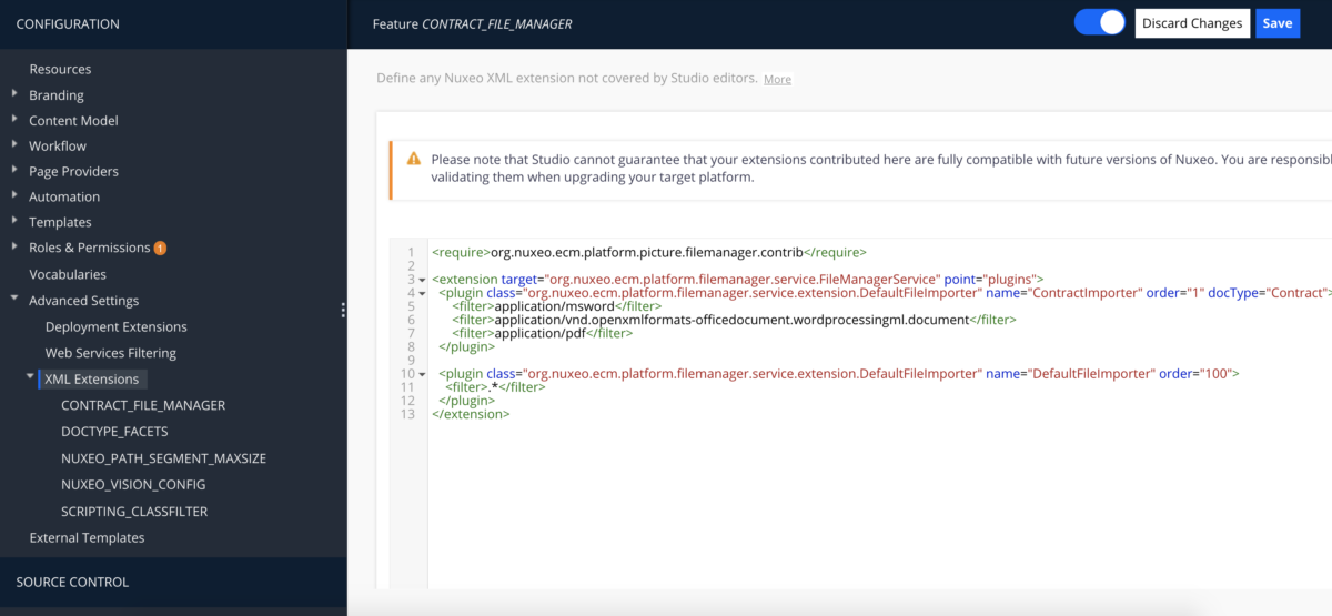 Nuxeo: Advanced setting: XML Extension Nuxeo: Advanced setting: XML Extension
