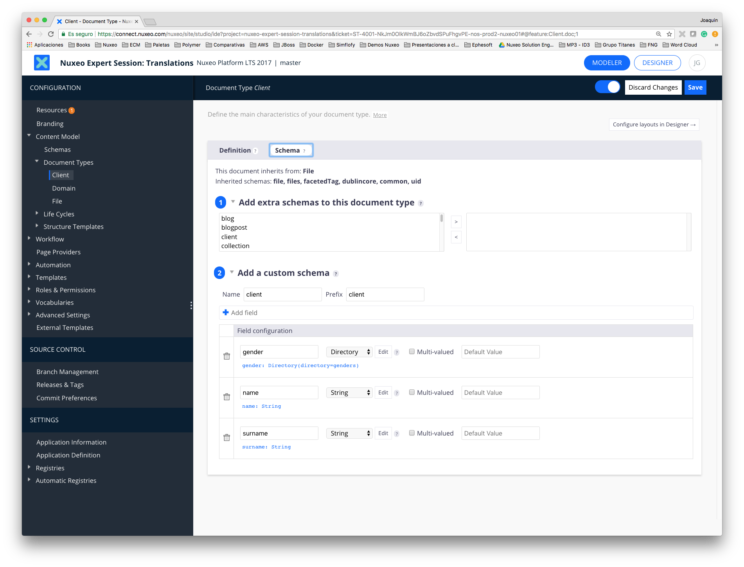 Nuxeo Studio document schema Nuxeo Studio document schema