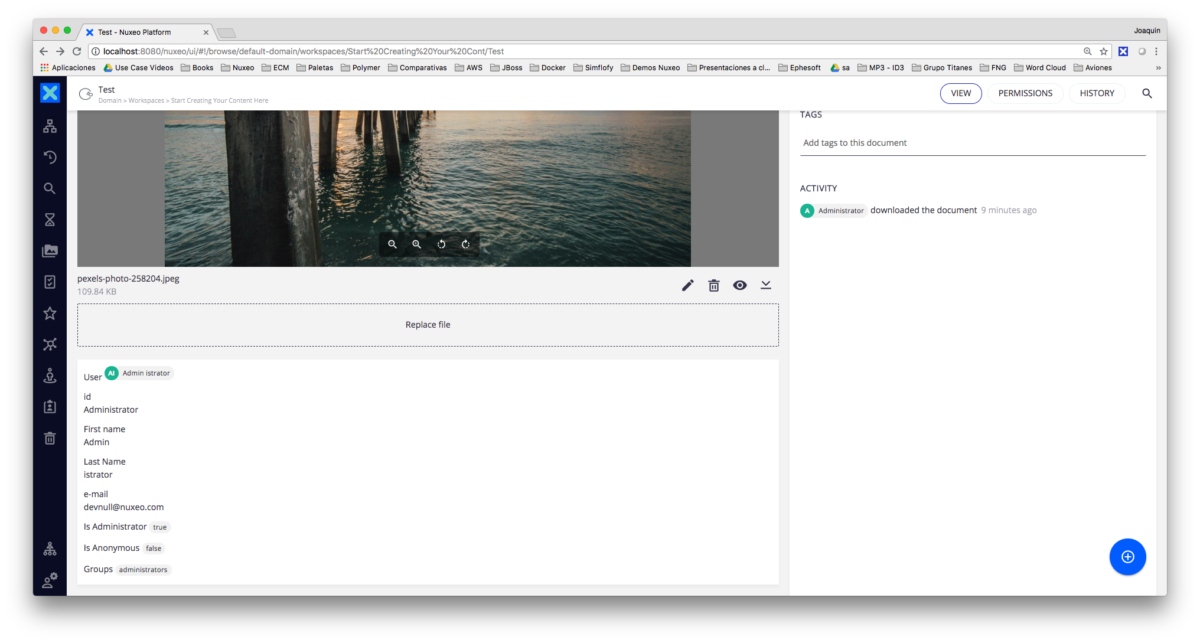 nuxeo-user-info web element nuxeo-user-info web element