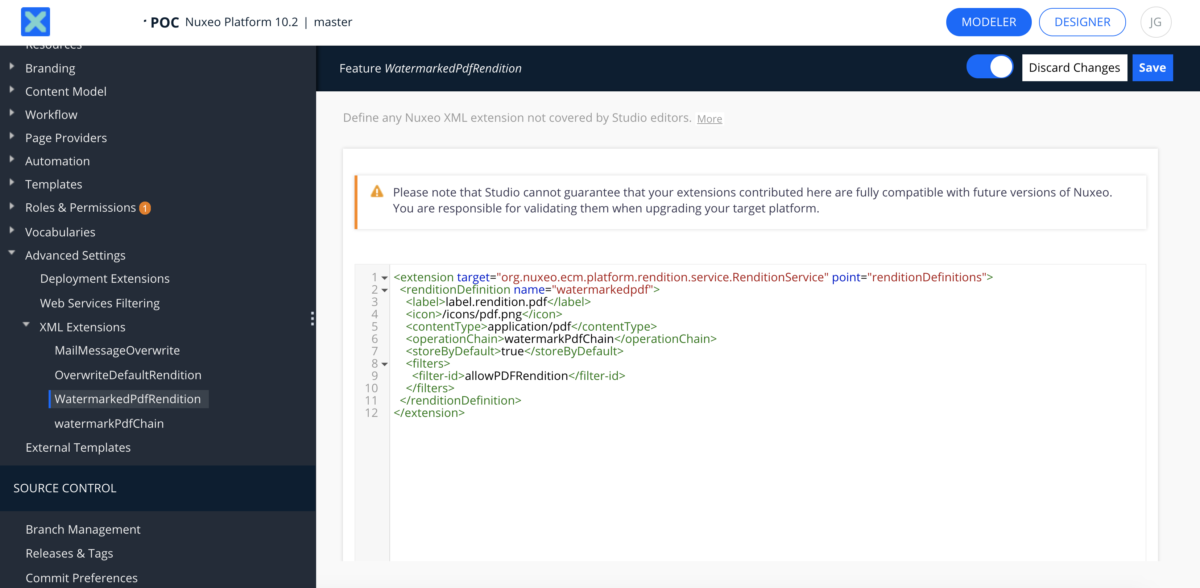 XML extension: rendition XML extension: rendition