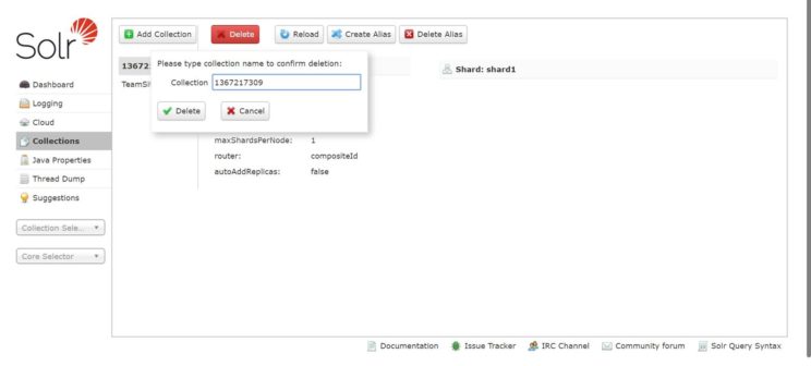 Solr remove collection Solr remove collection