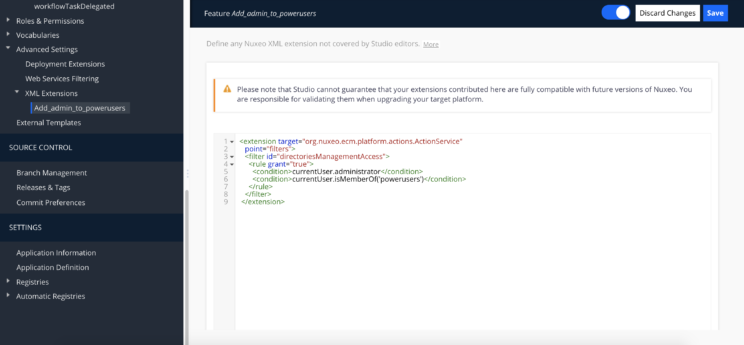 XML Extension: Add Administrator to power users XML Extension: Add Administrator to power users